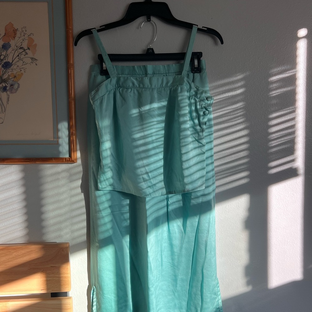 VTG Aqua Silk Two-Piece Set